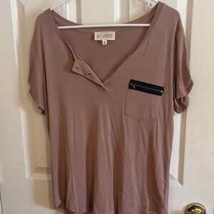Sweet Wanderer Dusty Rose Short Sleeve Top